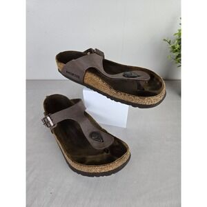 Birkenstock Gizeh Mocha‎ Brown Birko-Flor Thong Sandals Womens 39 L8 M6 Germany